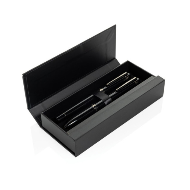 Coffret de stylos en acier recyclé Swiss Peak OSLO 