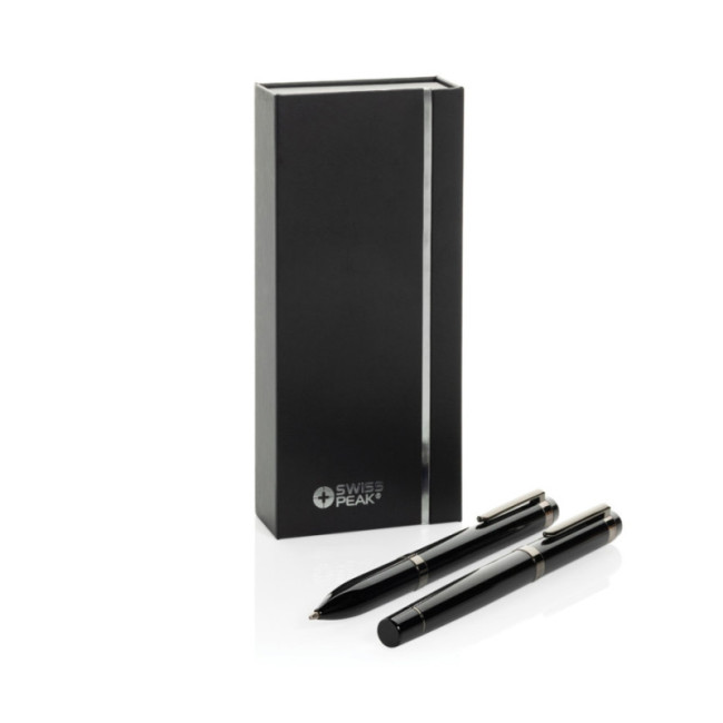 Coffret de stylos en acier recyclé Swiss Peak OSLO 