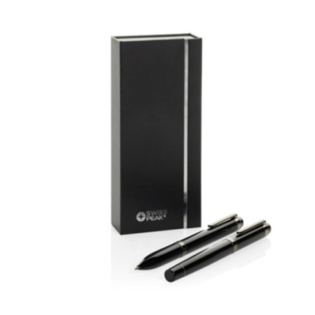 Coffret de stylos en acier recyclé Swiss Peak OSLO 