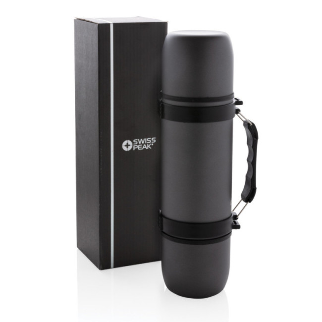 Bouteille isotherme personnalisée et 2 tasses Swiss Peak 700 ml 