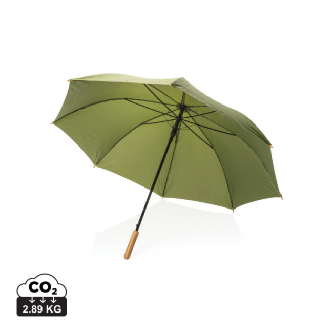 Parapluie personnalisé en rPET et bambou AWARE™ Impact 27" 