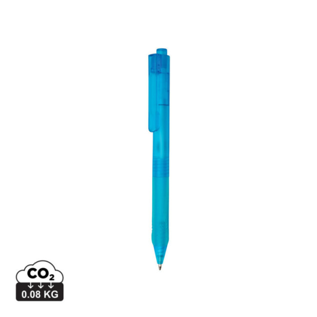 Stylo personnalisable X9 givré avec grip silicone 