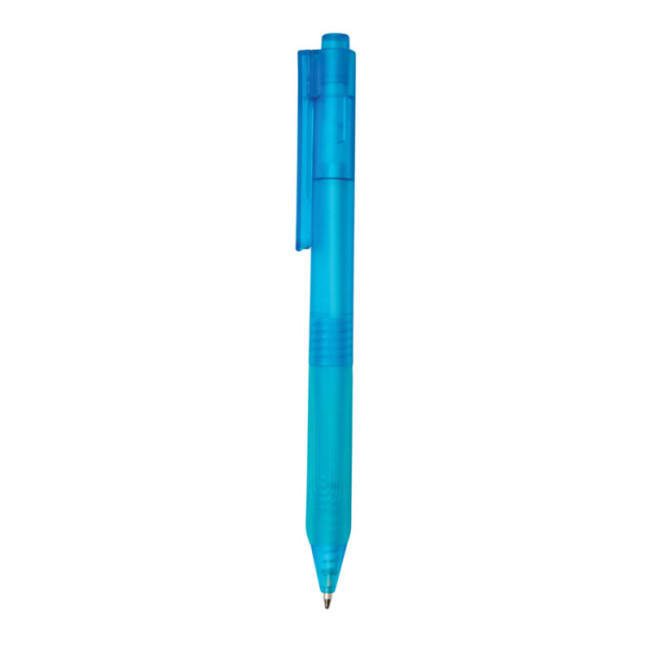 Stylo personnalisable X9 givré avec grip silicone 