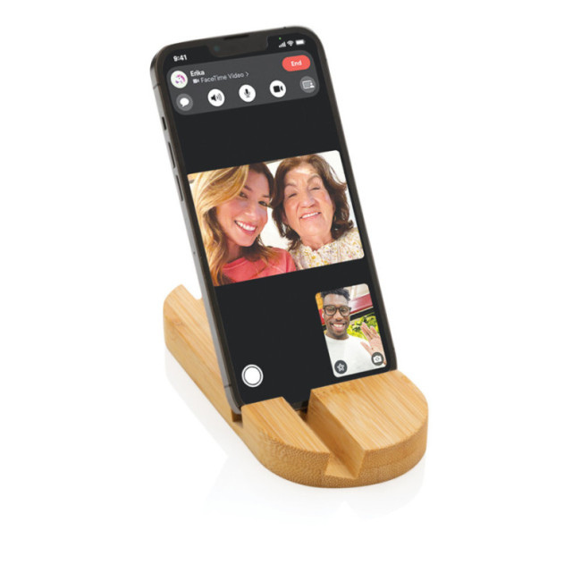 Support tablette ou téléphone personnalisé en bambou 