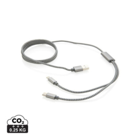 Câble de charge tressé personnalisable 3-en-1 