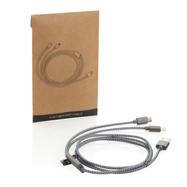 Câble de charge tressé personnalisable 3-en-1 