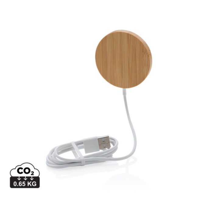 Chargeur magnétique sans fil personnalisé en bambou 10W 