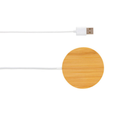 Chargeur magnétique sans fil personnalisé en bambou 10W 