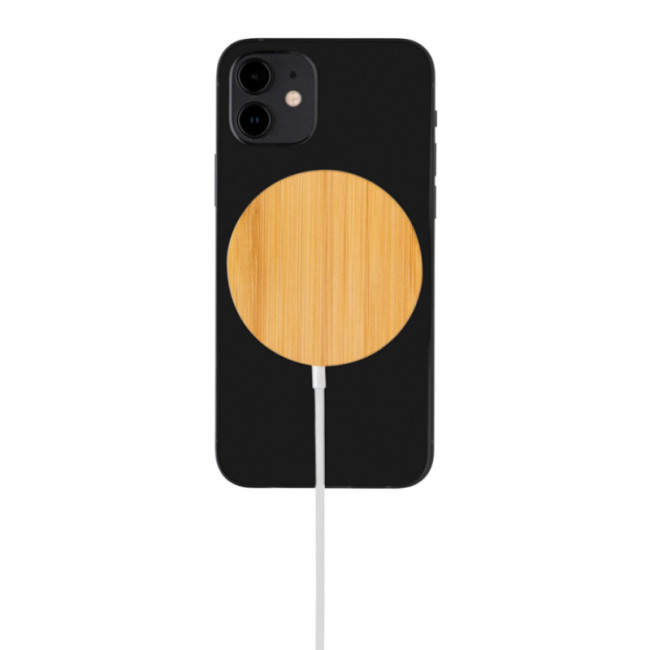 Chargeur magnétique sans fil personnalisé en bambou 10W 