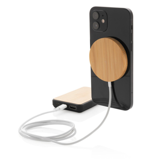 Chargeur magnétique sans fil personnalisé en bambou 10W 