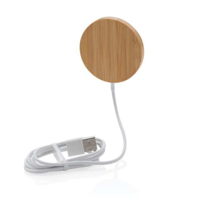 Chargeur magnétique sans fil personnalisé en bambou 10W 
