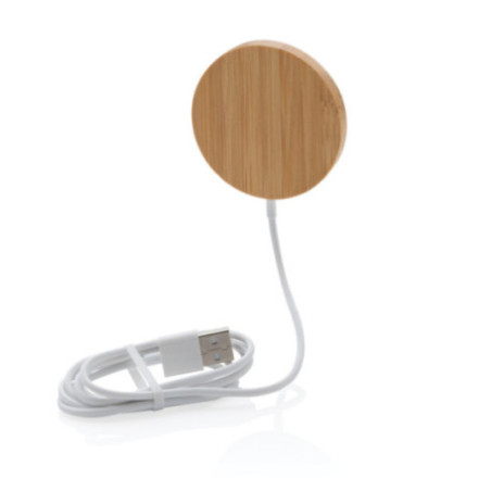 Chargeur magnétique sans fil personnalisé en bambou 10W 