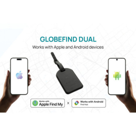 Étiquette à bagages avec géolocalisation Globefind Dual 