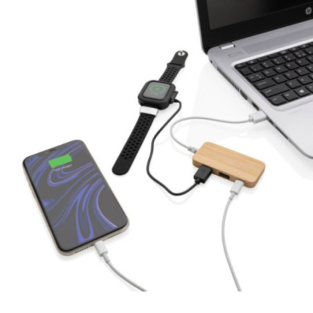 Hub USB personnalisable en bambou Joras 