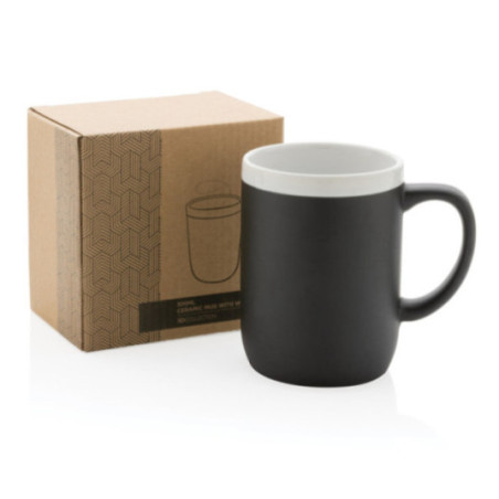 Mug personnalisé en céramique avec bord blanc 300 ml 
