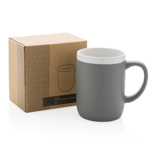 Mug personnalisé en céramique avec bord blanc 300 ml 