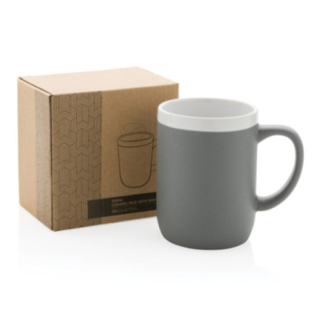 Mug personnalisé en céramique avec bord blanc 300 ml 