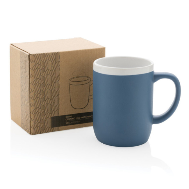 Mug personnalisé en céramique avec bord blanc 300 ml 