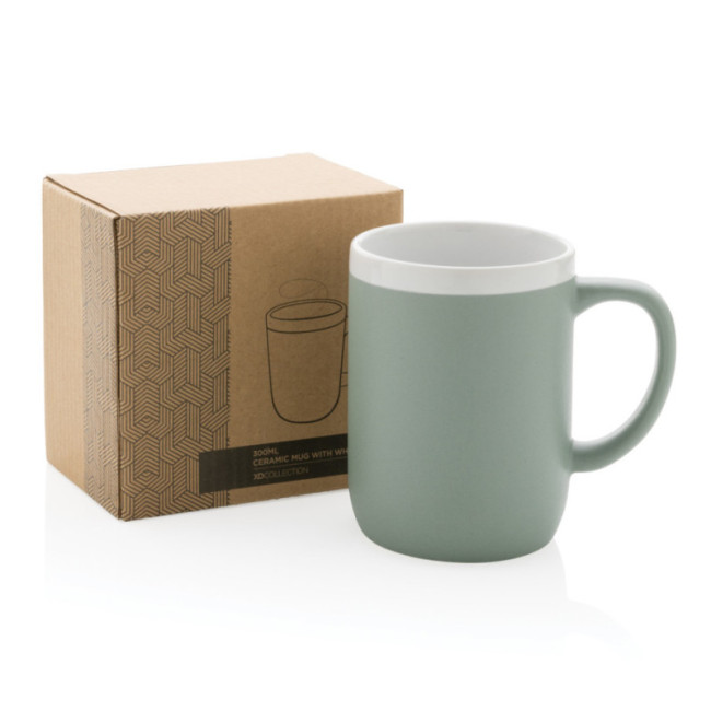 Mug personnalisé en céramique avec bord blanc 300 ml 