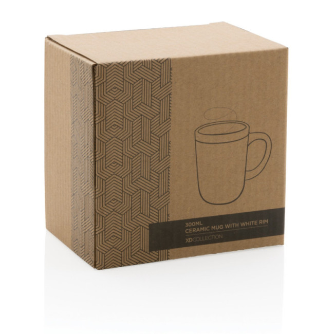 Mug personnalisé en céramique avec bord blanc 300 ml 