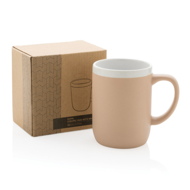 Mug personnalisé en céramique avec bord blanc 300 ml 