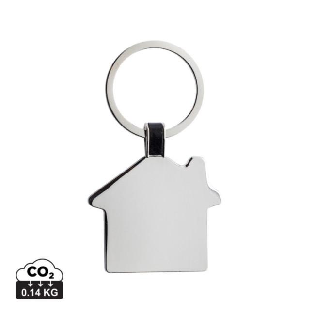 Porte-clés maison en alliage de zinc recyclé RCS 