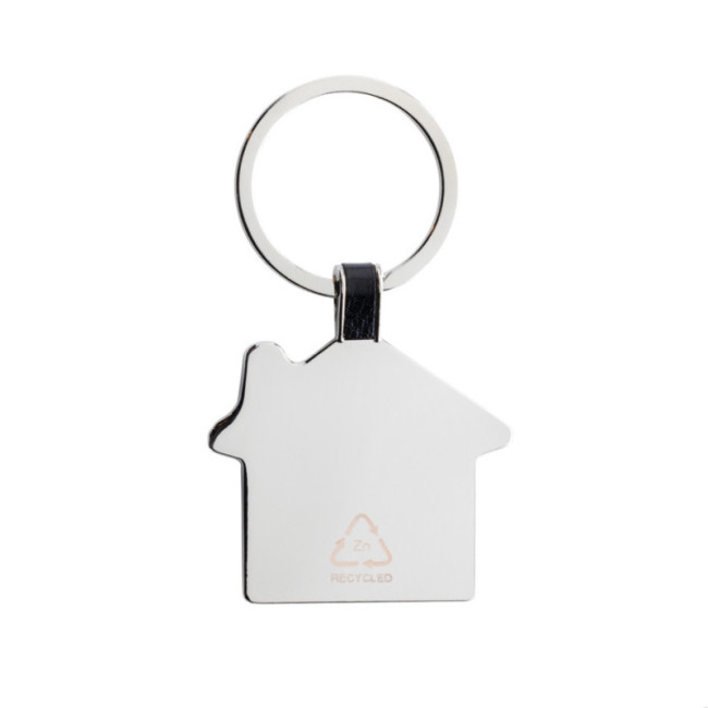 Porte-clés maison en alliage de zinc recyclé RCS 