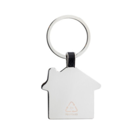 Porte-clés maison en alliage de zinc recyclé RCS 