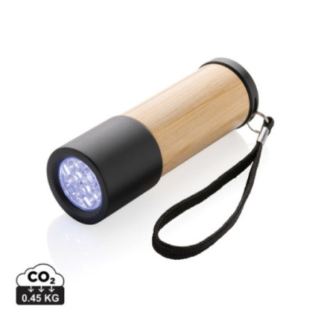 Lampe torche personnalisée en bambou et plastique recyclé 