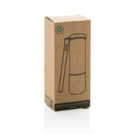 Lampe torche personnalisée en bambou et plastique recyclé 