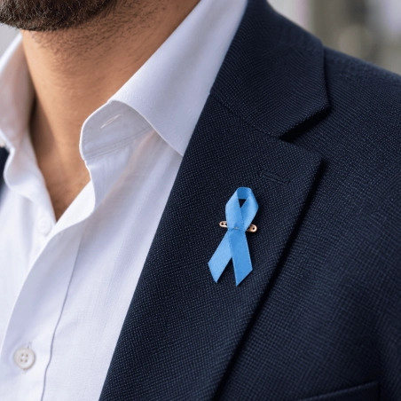 Pin's Ruban Bleu Movember 