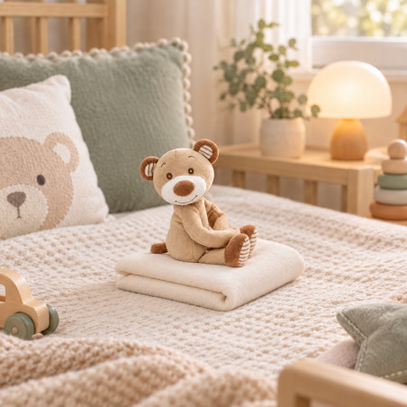 Couverture pour enfant avec peluche Yogui 