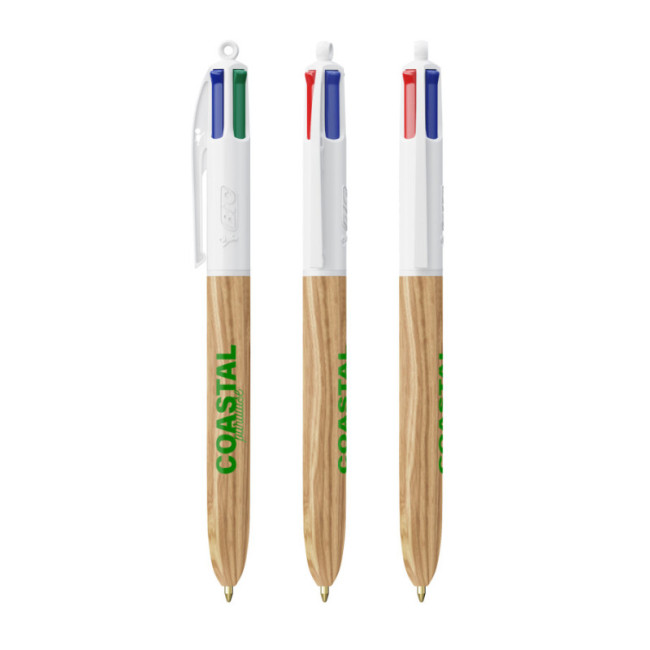 Stylo BIC ® 4 Couleurs Wood Style 