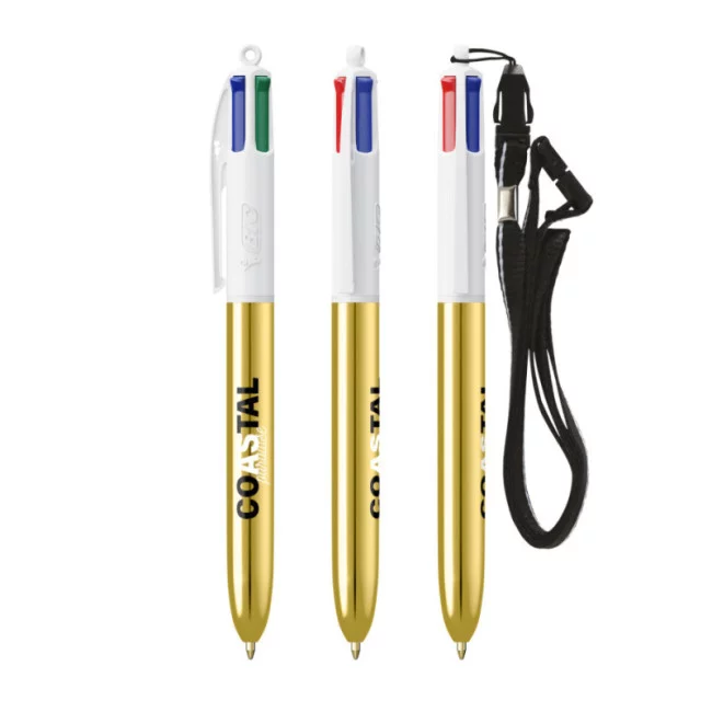 Stylo BIC ® 4 Couleurs Shine Lanyard 