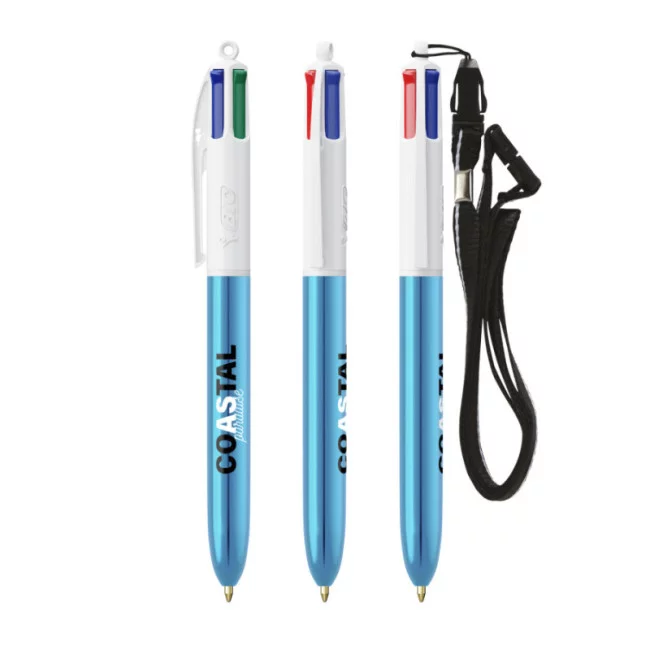 Stylo BIC ® 4 Couleurs Shine Lanyard 