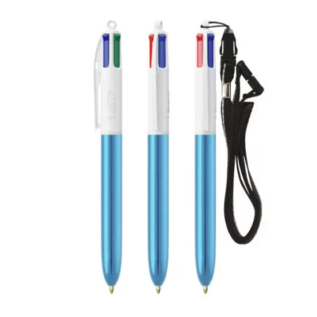 Stylo BIC ® 4 Couleurs Shine Lanyard 