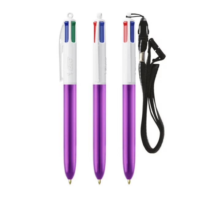 Stylo BIC ® 4 Couleurs Shine Lanyard 
