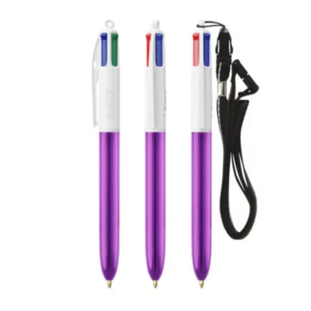 Stylo BIC ® 4 Couleurs Shine Lanyard 