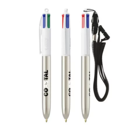 Stylo BIC ® 4 Couleurs Shine Lanyard 