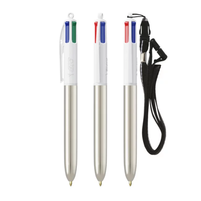 Stylo BIC ® 4 Couleurs Shine Lanyard 