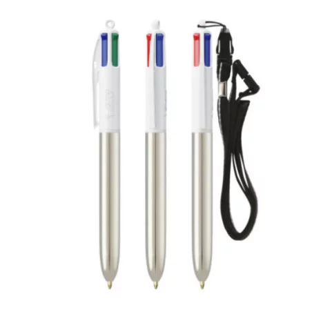 Stylo BIC ® 4 Couleurs Shine Lanyard 