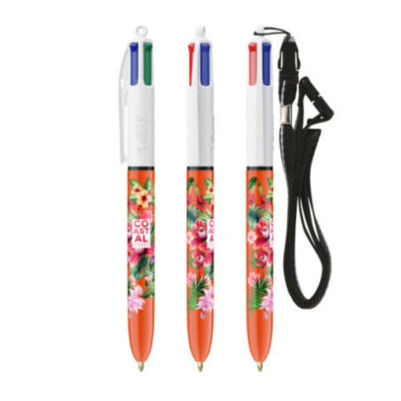 Stylo BIC ® 4 Couleurs Edition Fine Lanyard 