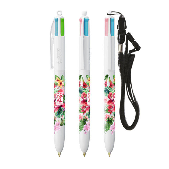 Stylo BIC ® 4 Couleurs Fashion Lanyard 