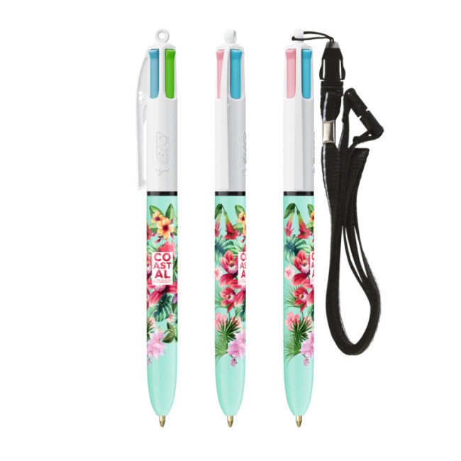 Stylo BIC ® 4 Couleurs Fashion Lanyard 