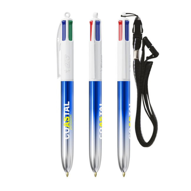 Stylo BIC ® 4 Couleurs Bicolor Lanyard 