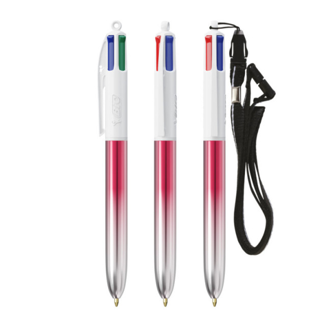 Stylo BIC ® 4 Couleurs Bicolor Lanyard 