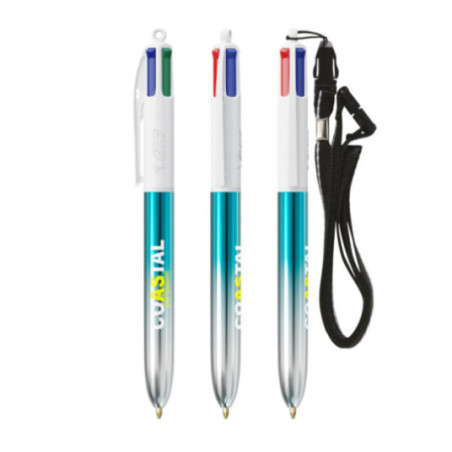 Stylo BIC ® 4 Couleurs Bicolor Lanyard 