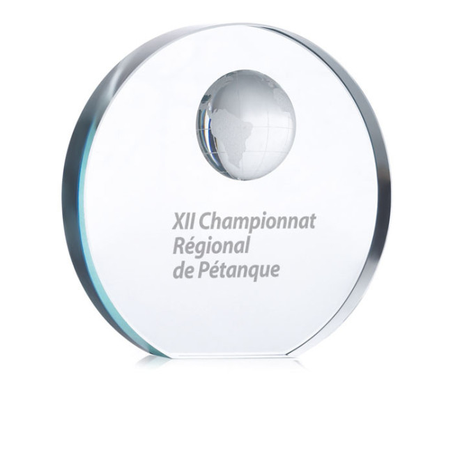 Trophée en Verre Globe Personnalisable 
