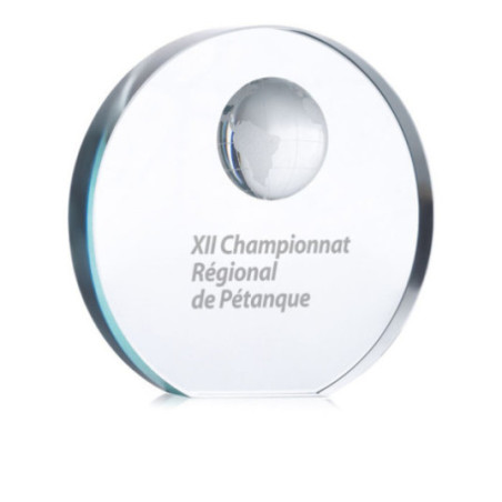 Trophée en Verre Globe Personnalisable 