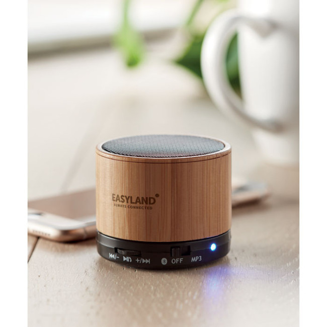 Enceinte Personnalisable Round Bambou 